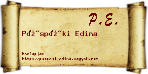 Püspöki Edina névjegykártya