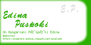 edina puspoki business card